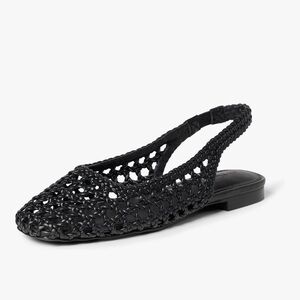 NWT The Drop Women's Palma Woven Slingback Flat SZ 7 in Black